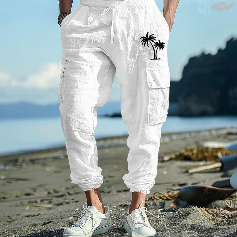 Herren Cargohose mit seitlichen Taschen und verstellbarem Bund