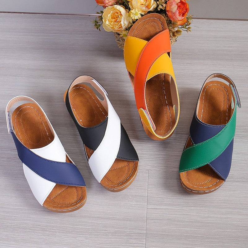 Damen Komfort-Slingback-Sandalen mit gepolstertem Fußbett und Klettverschluss Shop Nory