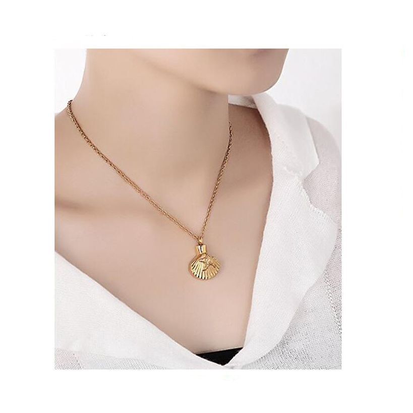 Damen Halskette mit muschelförmigem Anhänger Shop Nory