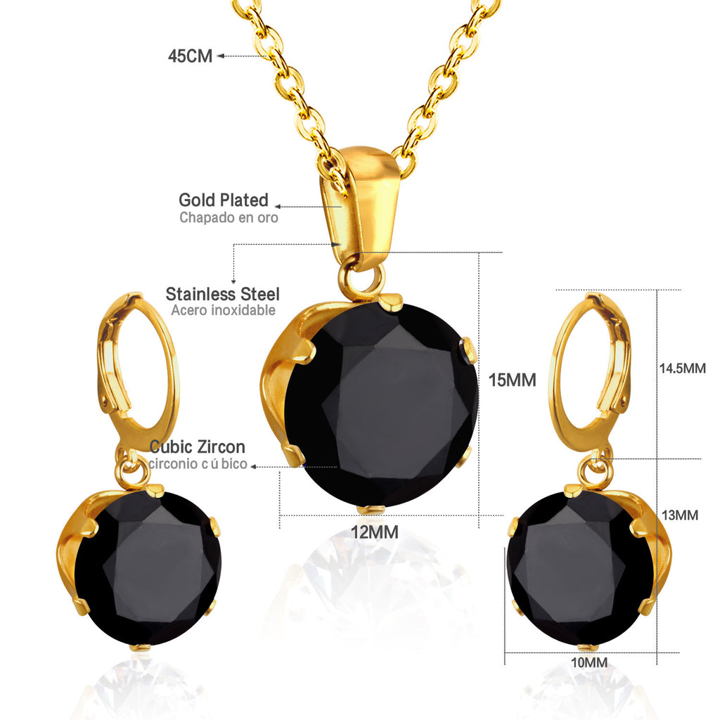 Damen Schmuckset mit funkelndem Zirkonia-Anhänger und Ohrringen aus hochwertigem Edelstahl Shop Nory