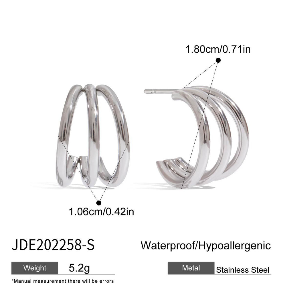 Damen Creolen Ohrhänger mit elegantem geschwungenem Design Shop Nory