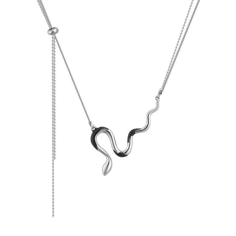 Damen Halskette mit eleganten Schlangenanhänger aus hochwertigem Edelstahl Shop Nory
