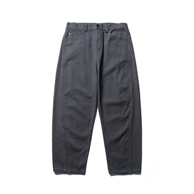 Herren Konisch geschnittene Twill-Hose mit hoher Taille und fünf Taschen Shop Nory