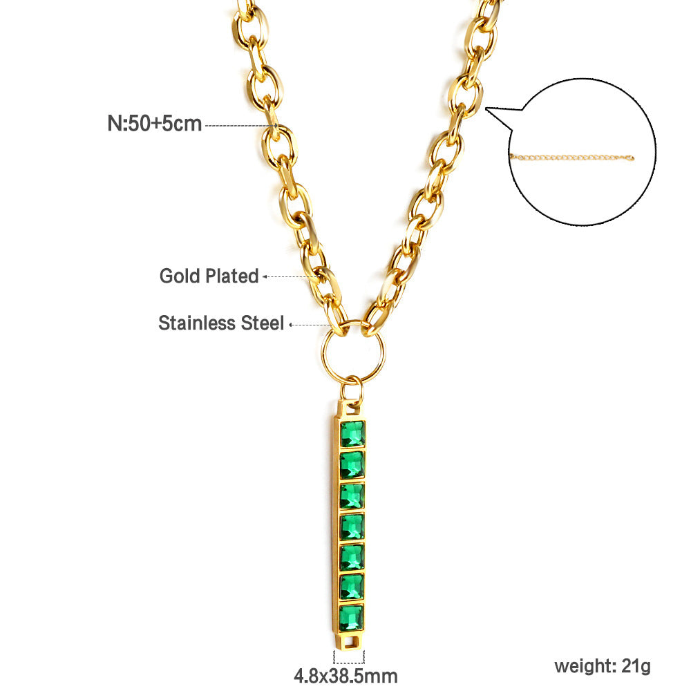 Damen elegante Halskette mit geometrischem Kompassanhänger aus hochwertigem Edelstahl und goldplattiertem Finish Shop Nory