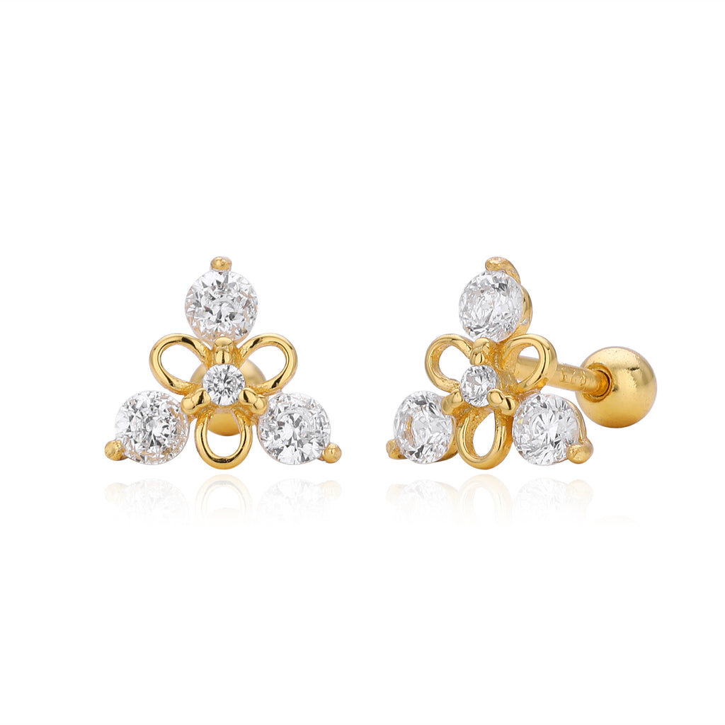 Damen Ohrstecker im blühenden Blumenmotif aus hochwertigem 925 Sterling Silber Shop Nory
