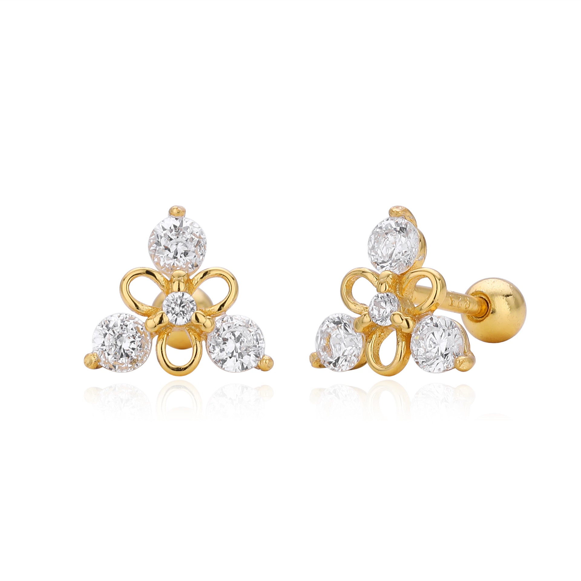 Damen Ohrstecker im blühenden Blumenmotif aus hochwertigem 925 Sterling Silber Shop Nory