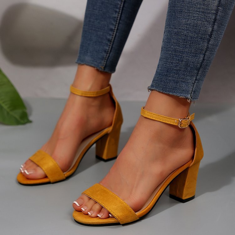 Damen Absatzsandalen mit elegantem Hahnentritt-Design und verstellbarem Riemen Shopnory