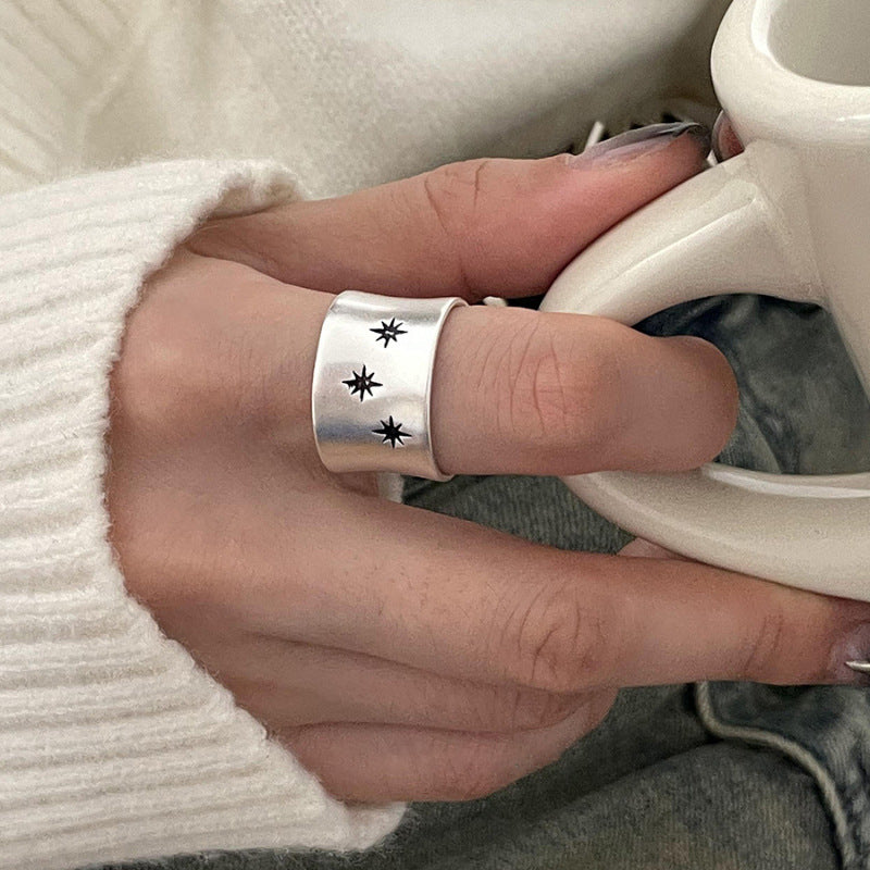 Damen herzförmiger Ring mit Sternen Shop Nory