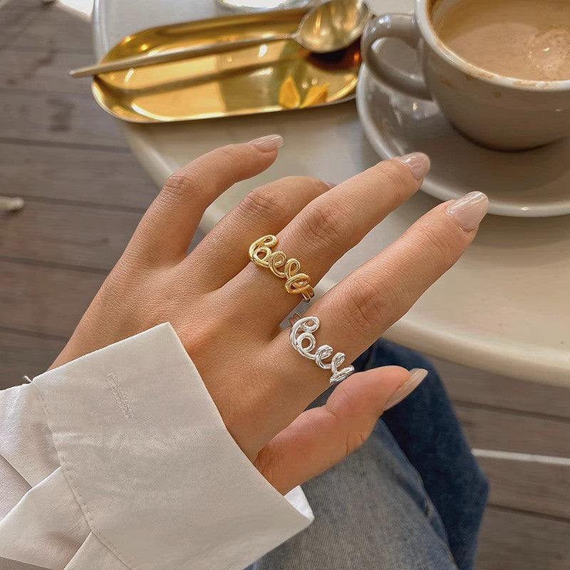 Damen offener Ring mit geschwungenem Design Shop Nory