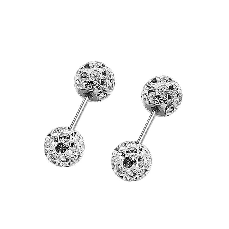 Funkelnde Kristall Barbell Ohrpiercing Aus Chirurgischem Stahl