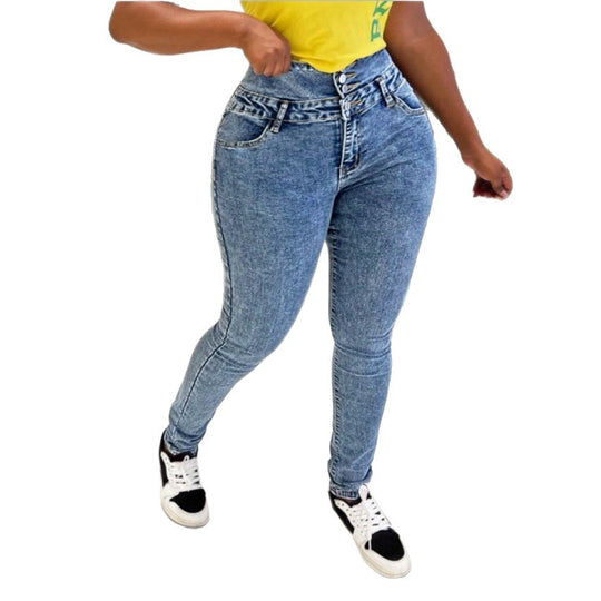 Damen Hochtaillierte Sculpting-Skinny-Jeans mit taillenformendem Überlappungsbund und Push-up-Effekt Shop Nory