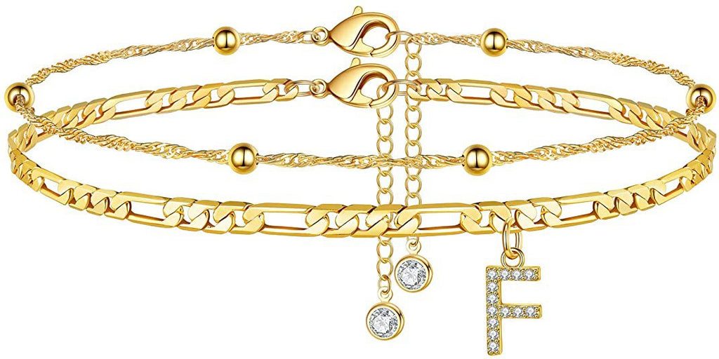 Damen Fußkettchen mit personalisiertem Anhänger und funkelnden Zirkonia-Elementen Shop Nory