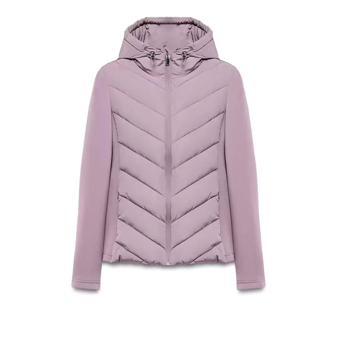 Damen Hybrid-Steppjacke mit Wattierung, Kapuze und elastischen Ärmel-Einsätzen Shop Nory