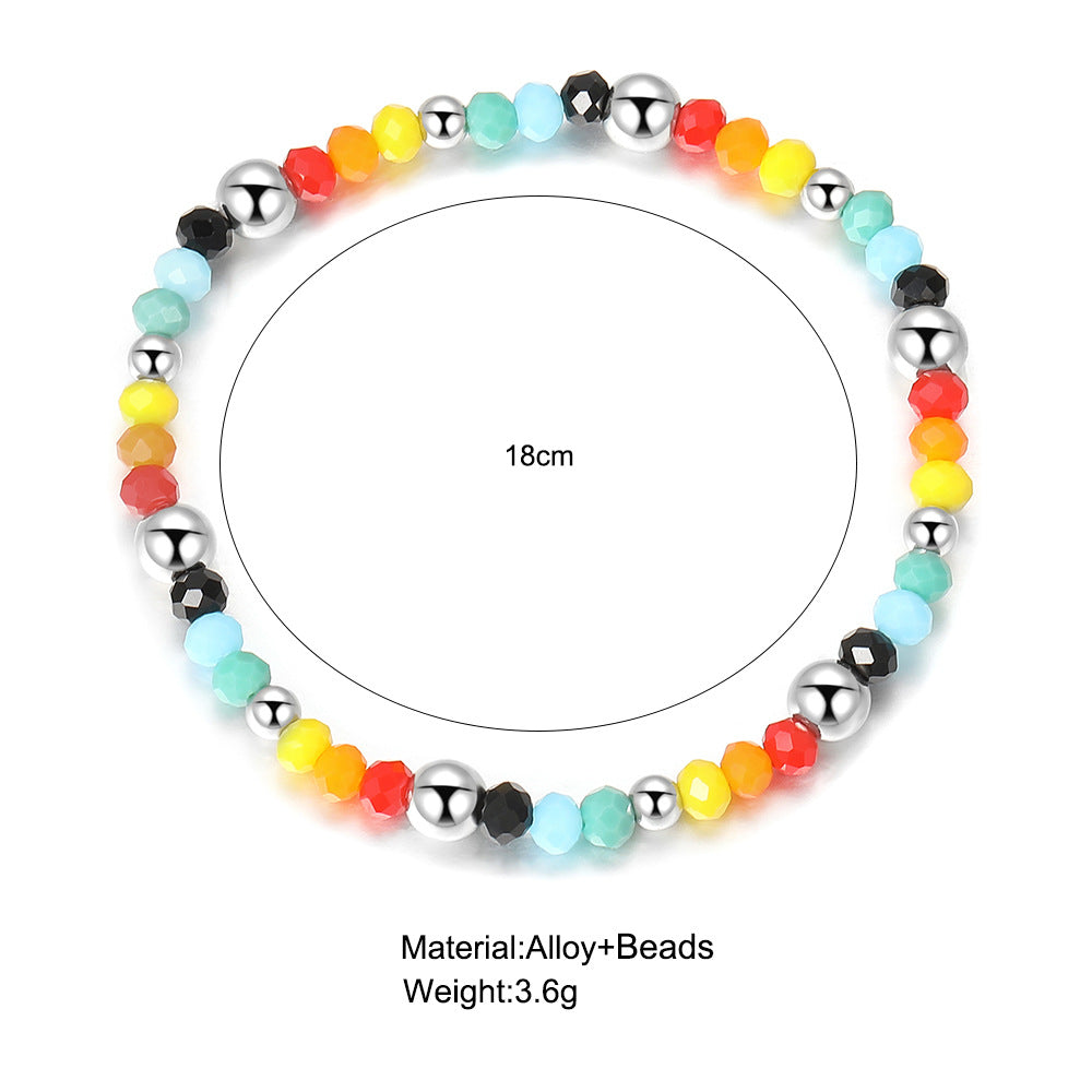 Damenarmband mit bunten Perlen und charmantem Regenbogen Shop Nory