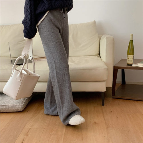 Damen Elegante weite Strickhose Shop Nory