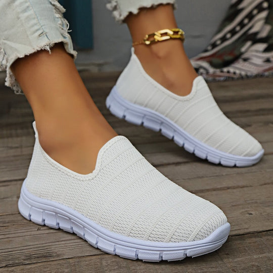 Damen Bequeme Slip-On Sneakers mit atmungsaktivem Obermaterial und flexibler Sohle
