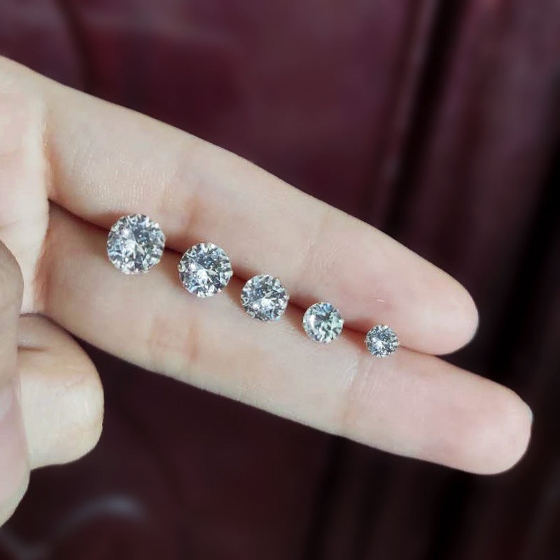 Klassisches Ohrstecker-Set mit Facettierten Zirkonia In Variierenden Größen