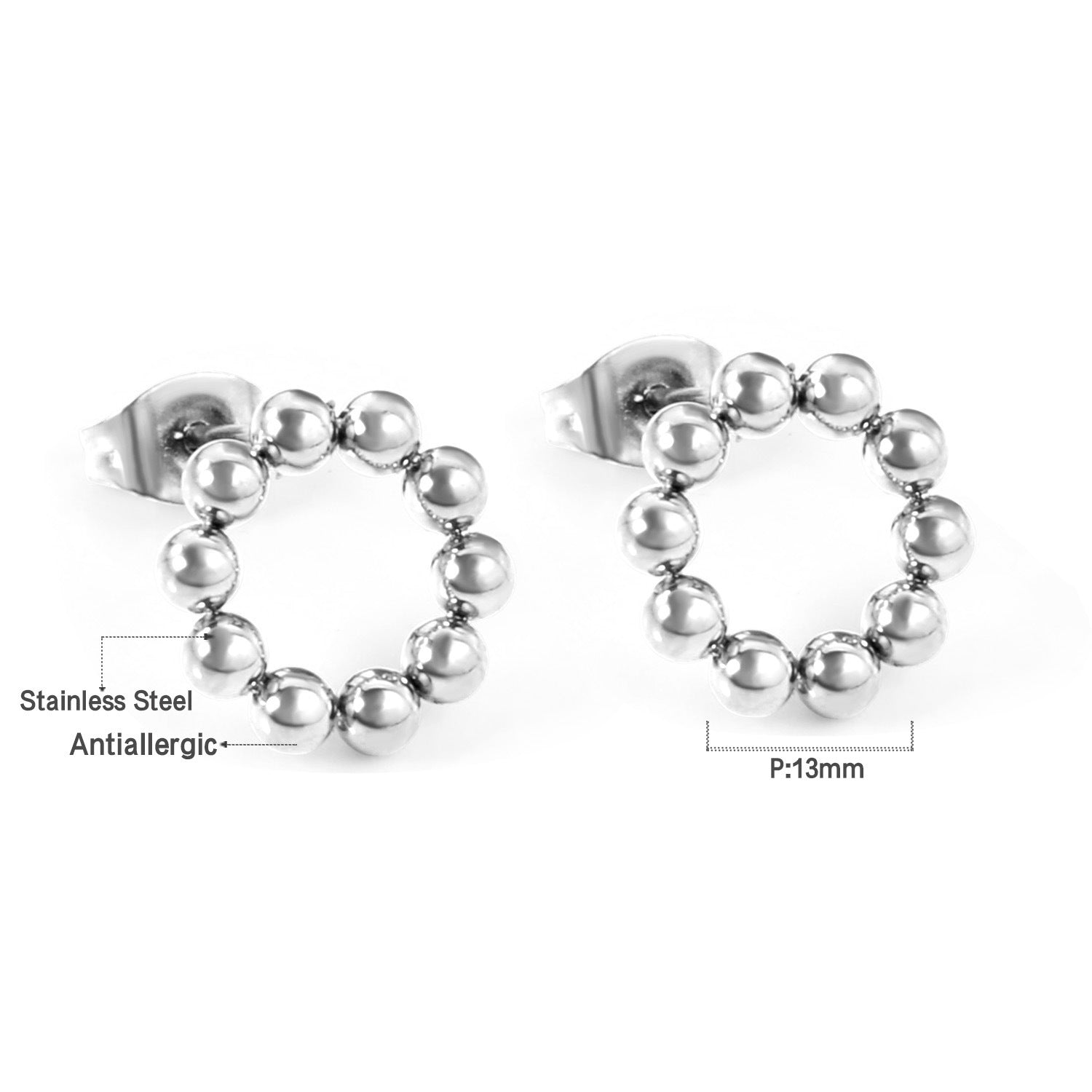 Damen Ohrstecker mit elegantem, kugelförmigem Design aus hochwertigem Edelstahl Shop Nory