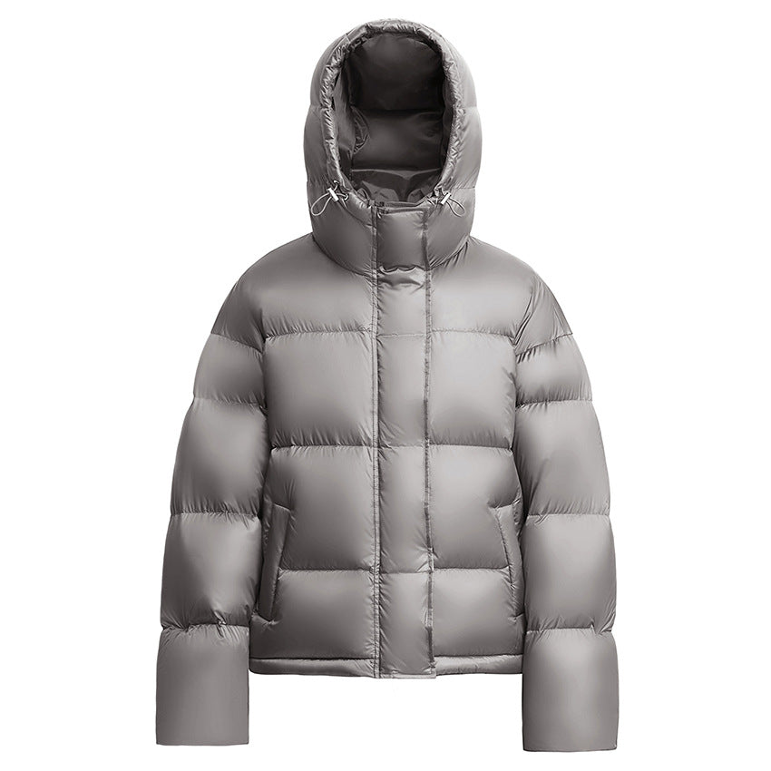Damen Kurze boxy gesteppte Daunenjacke mit Kapuze Shop Nory