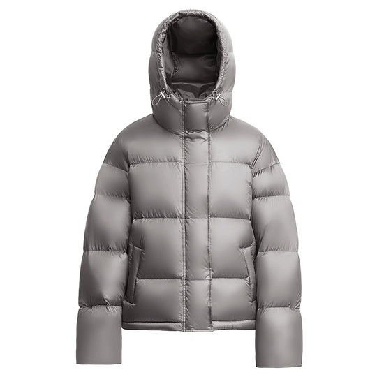 Damen Kurze boxy gesteppte Daunenjacke mit Kapuze Shop Nory