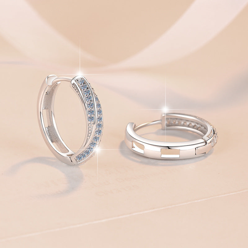 Damen Glitzernde Creolen mit doppelter Struktur Shop Nory