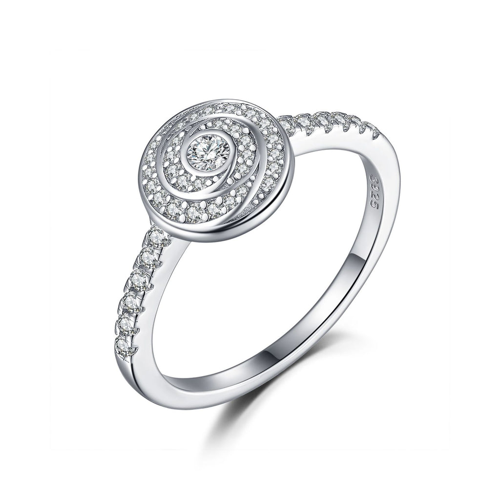 Damenring mit kunstvollen geometrischen Zirkonia-Details Shop Nory