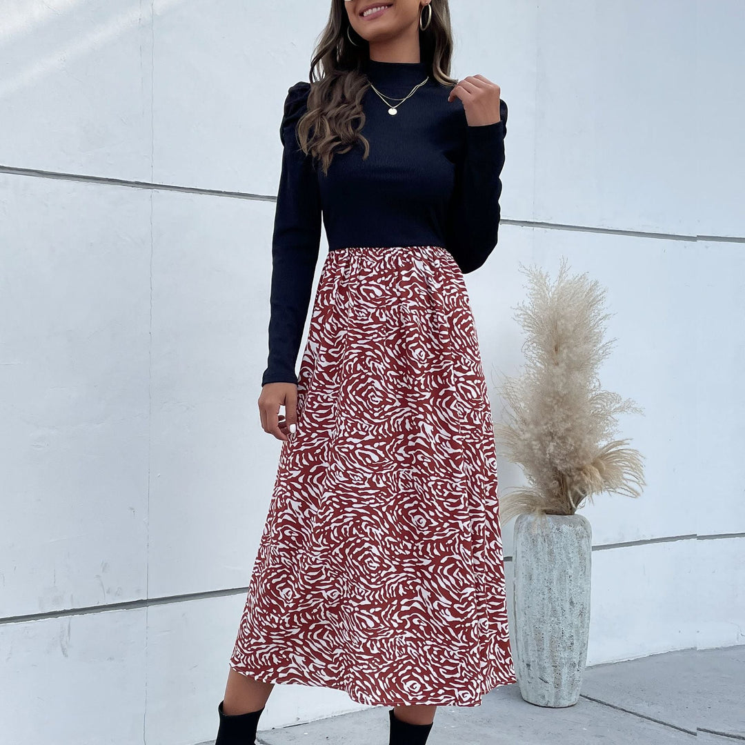 Damen Feinstrick-Longsleeve mit Stehkragen und Puffärmeln Shop Nory