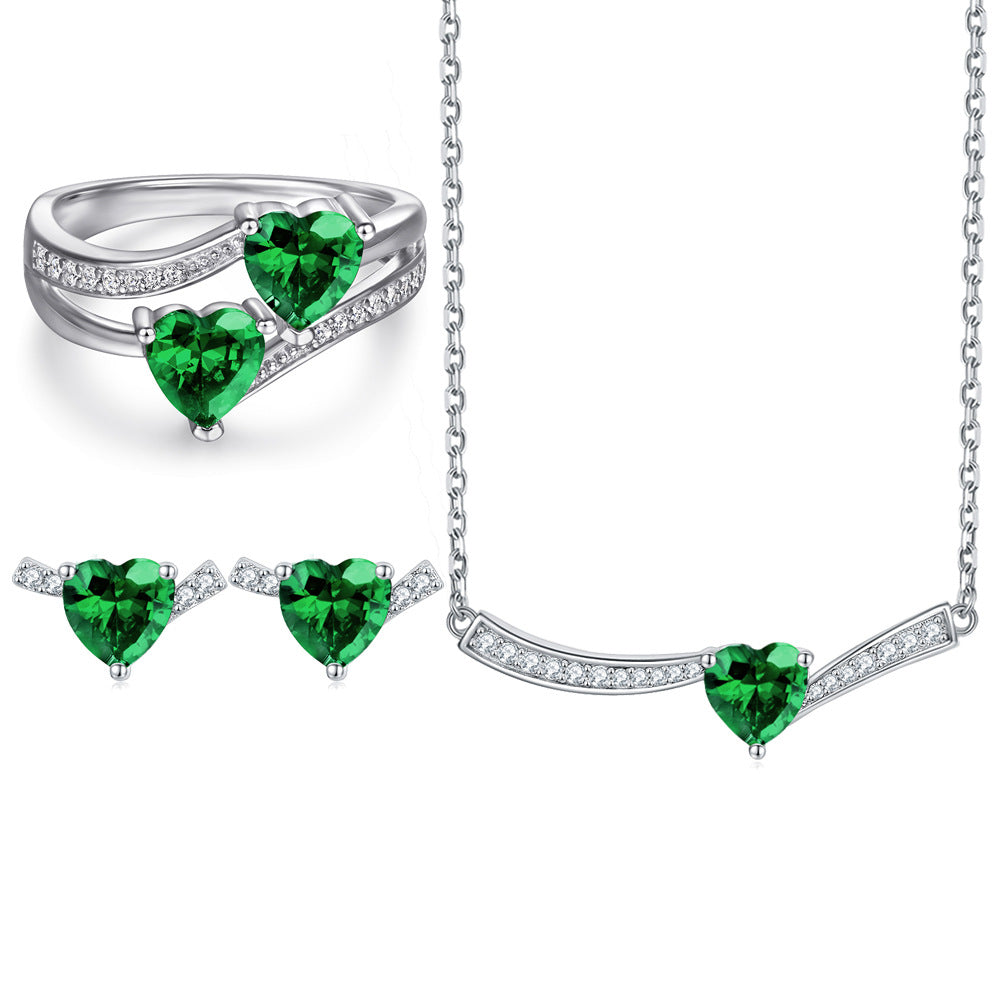 Damen Schmuckset mit elegantem Ring, Ohrringen und Halskette Shop Nory