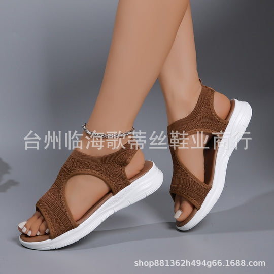 Damen Atmungsaktive gestrickte Komfort-Sandalen mit dicker Dämpfungssohle Shop Nory
