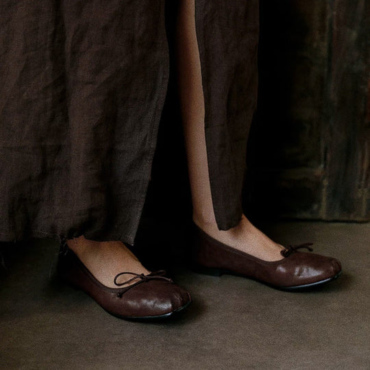 Damen Ballerina-Schuhe mit feinem Leder und zeitlosem Design