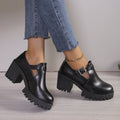 Damen Chunky Heels mit trendiger Schnalle und rutschfester Sohle