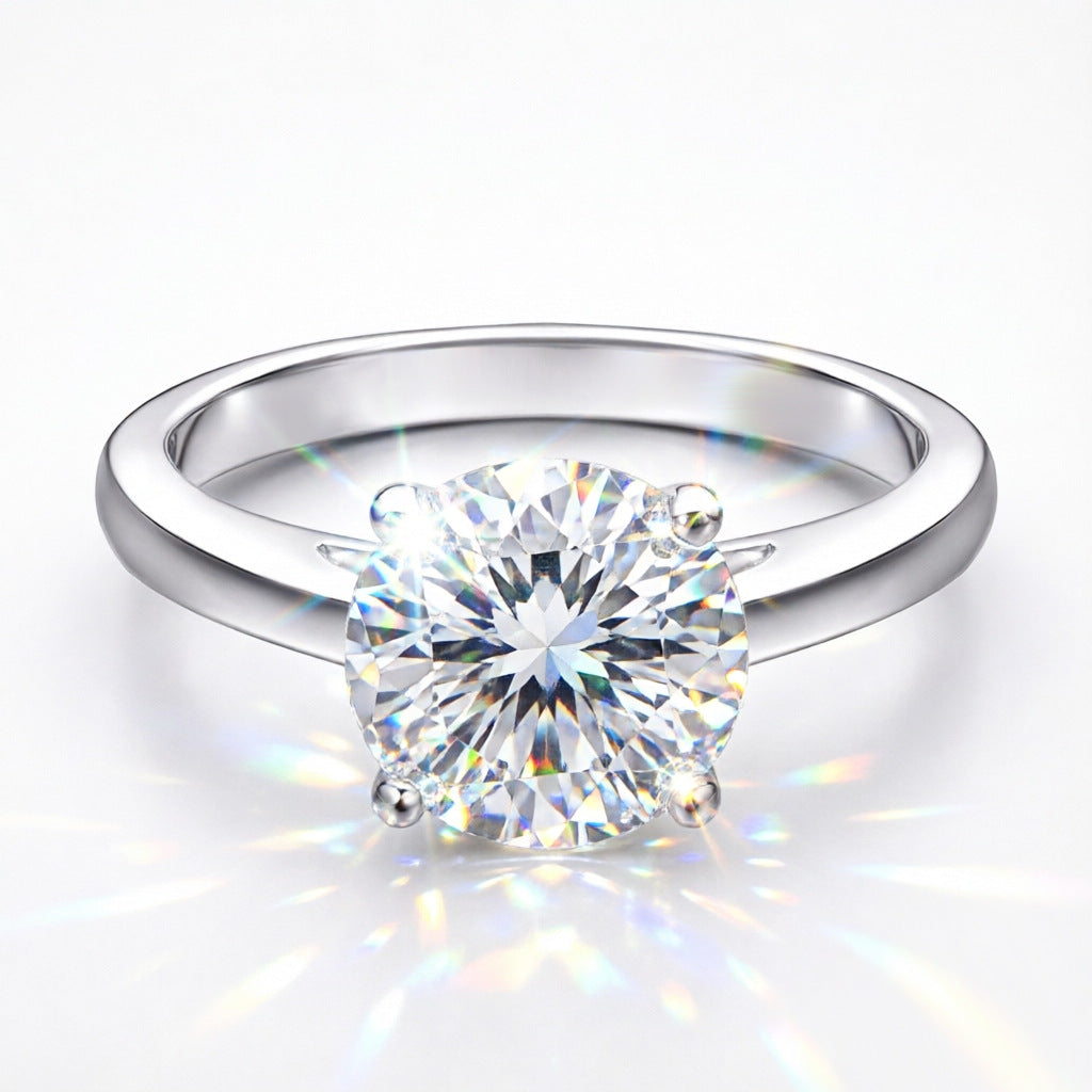 Damen Verlobungsring mit funkelndem Solitär und filigraner Zirkonia-Fassung Shop Nory