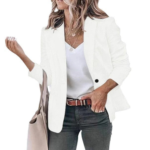 Damen Taillierter Blazer mit geschliffenem Revers, leichter Schulterpolsterung und Ein-Knopf-Verschluss Shop Nory