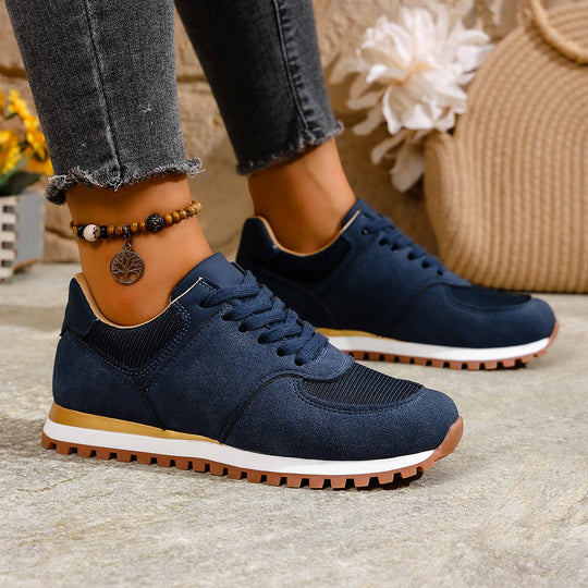 Damen leichte Retro-Lauf- und Freizeitsneaker mit gepolstertem Komfortfußbett und griffiger Profilsohle Shop Nory