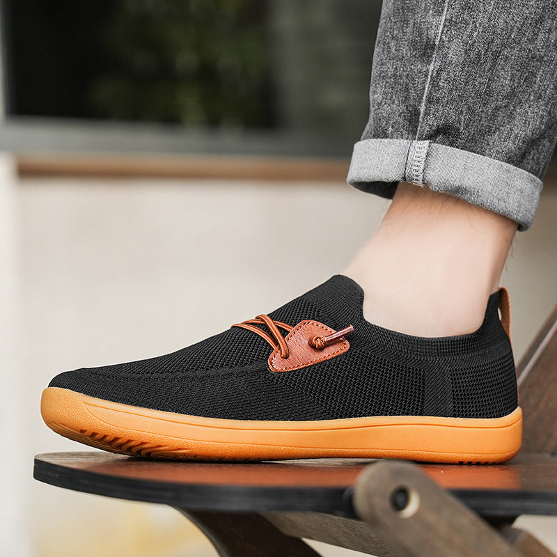 Herren gestrickter Mokassin-Slipper mit elastischem Schaft, Zierösen und stoßdämpfender Flexsohle Shop Nory