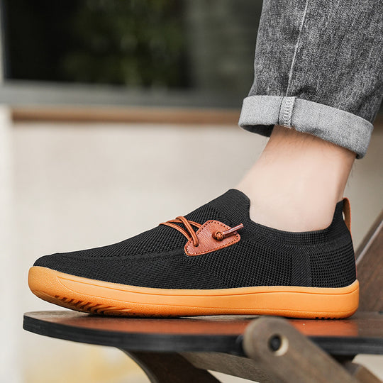 Herren gestrickter Mokassin-Slipper mit elastischem Schaft, Zierösen und stoßdämpfender Flexsohle Shop Nory
