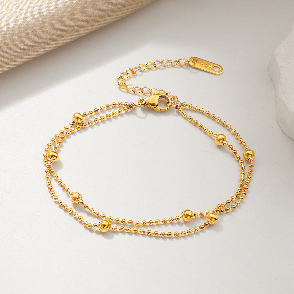 Frauen Dainty Gold Perlen Geschichtete Halskette Shop Nory