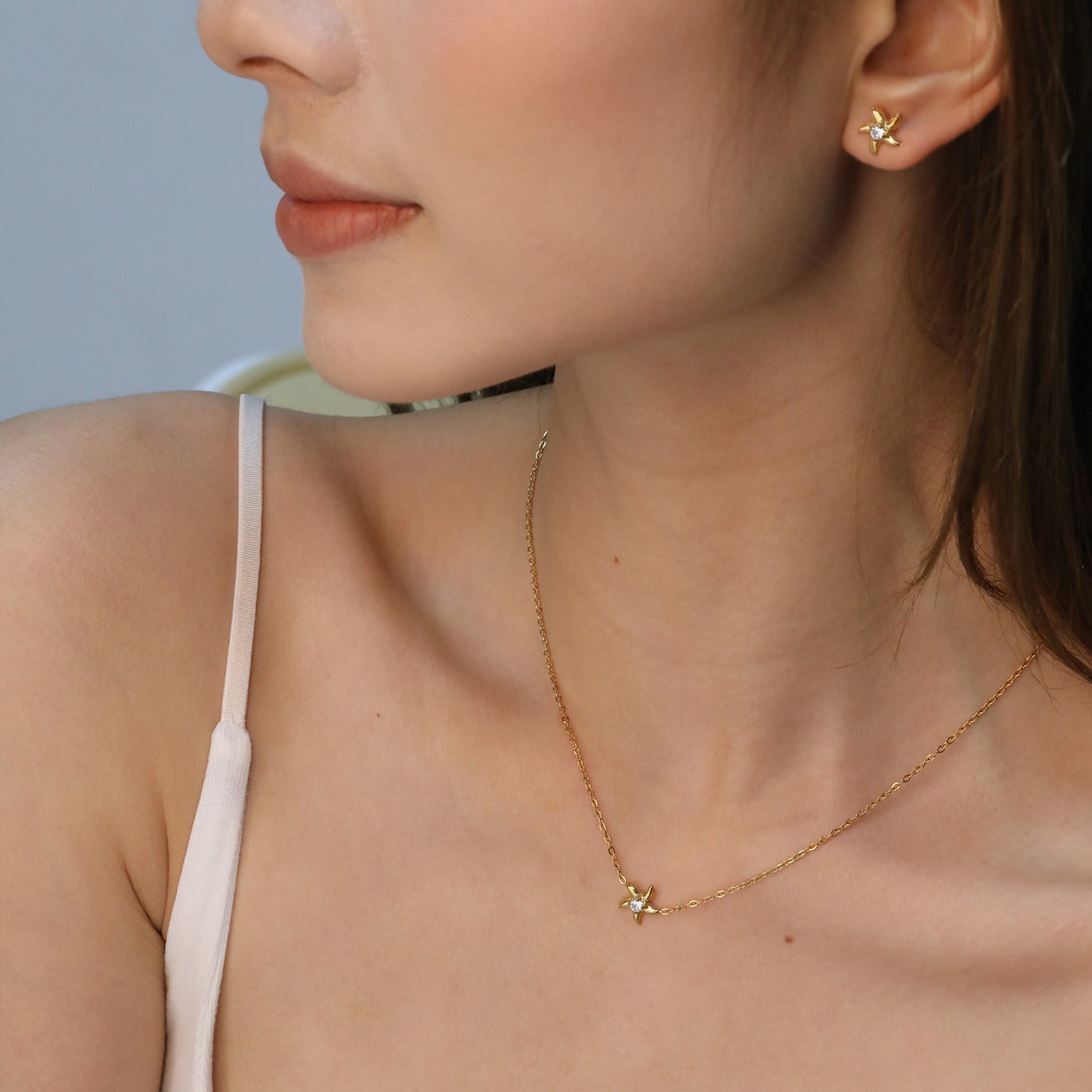 Damen Schmuckset mit eleganten Sternengarten-Anhängern aus hochwertigem Edelstahl Shop Nory