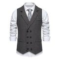 Herren elegante Herringbone-Weste mit doppelter Knopfleiste