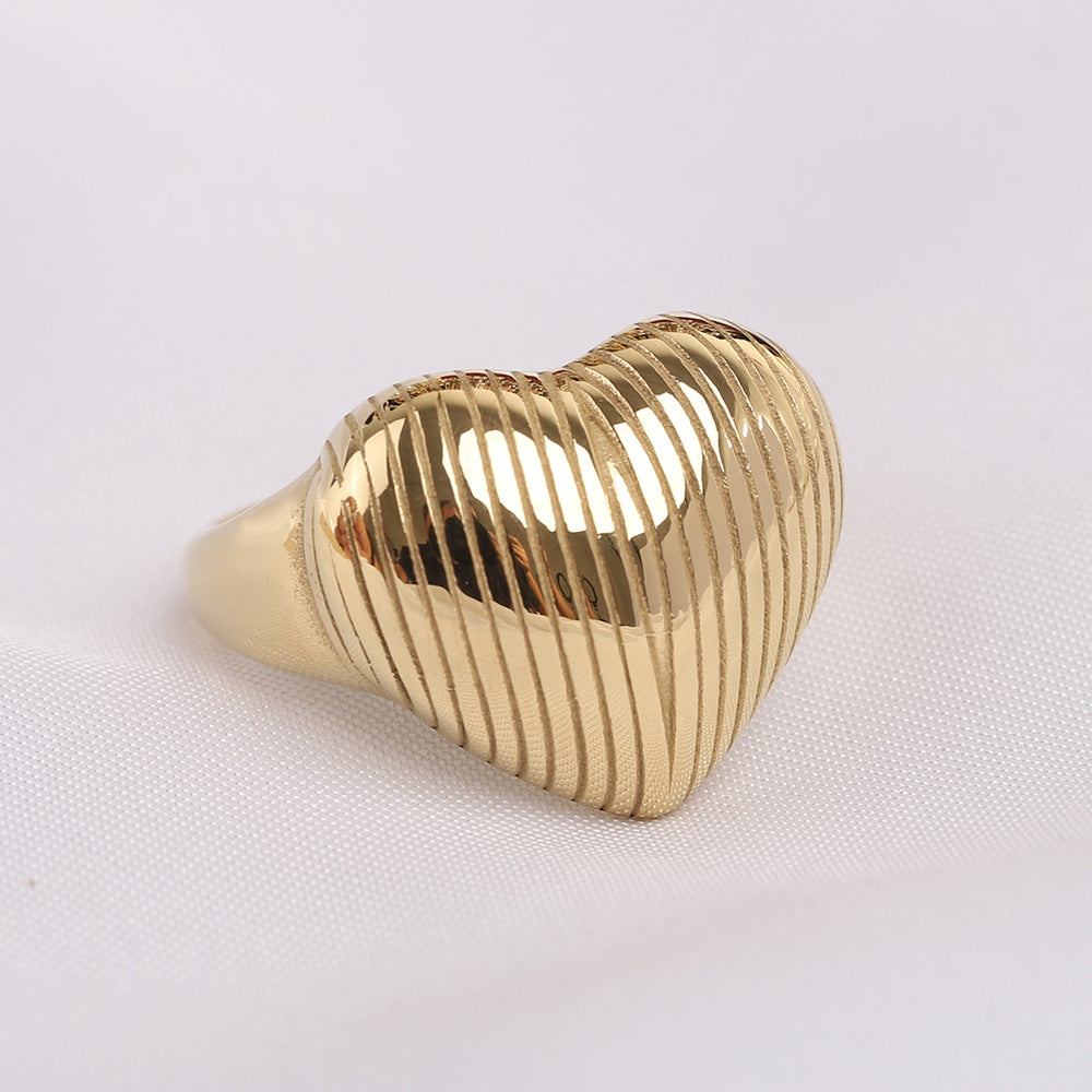 Damen Ring im modernen Herzdesign mit elegantem Glanz Shop Nory