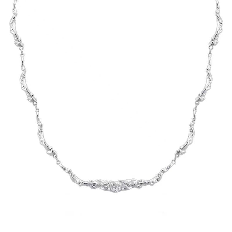 Damen elegante und moderne Halskette mit strukturiertem Design Shop Nory