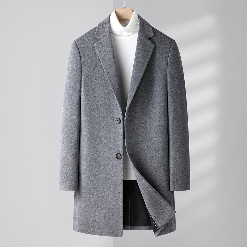 Herren Einreihiger Wollmix-Übermantel mit schmalem Revers und schlanker Passform Shop Nory