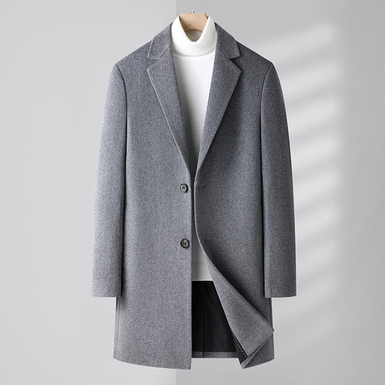 Herren Einreihiger Wollmix-Übermantel mit schmalem Revers und schlanker Passform Shop Nory