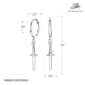 Damen Ohrhänger mit elegantem Schwertanhänger aus hochwertigem 925 Sterling Silber Shop Nory