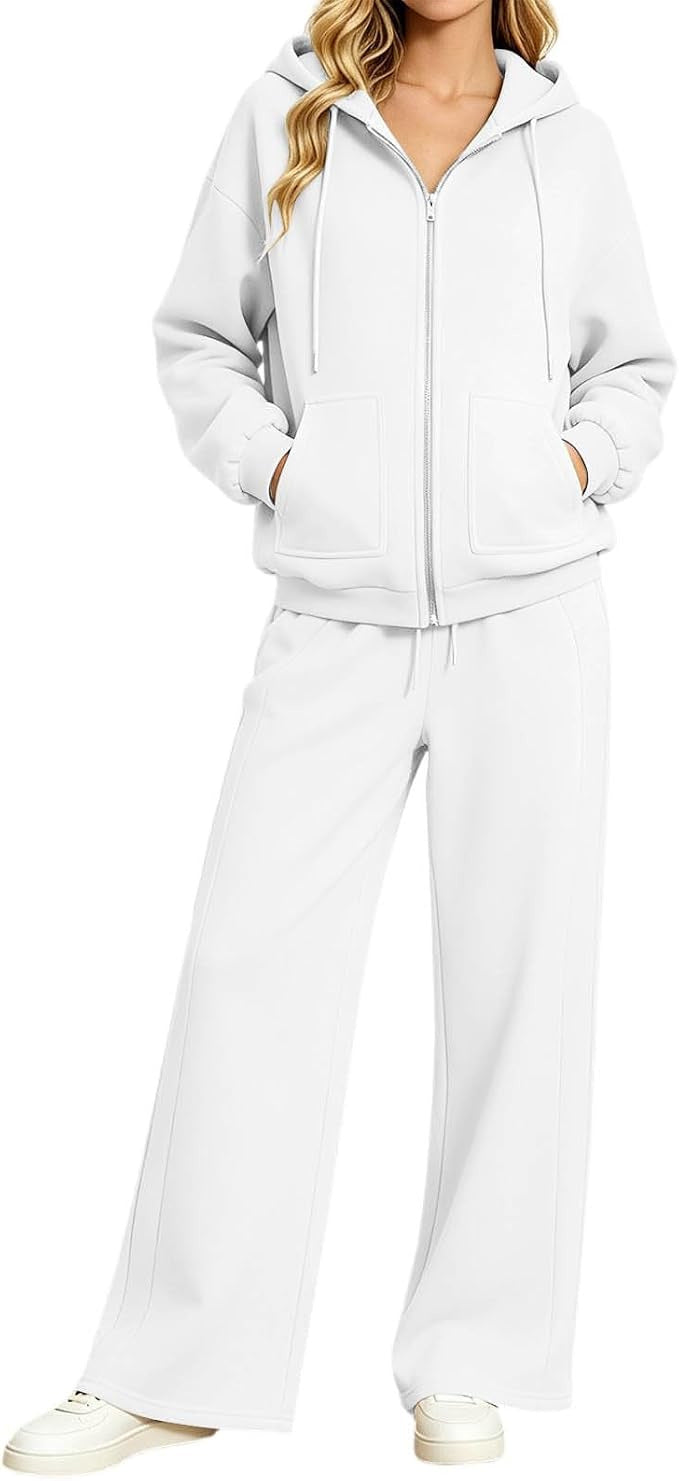 Damen Zip-Hoodie-Set mit Kapuze und weiter Jogginghose Shop Nory