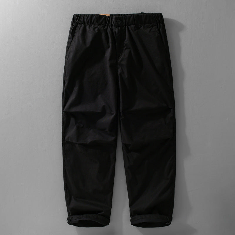 Herren lässige Chinohose mit Elastikbund, Kordelzug und konischem Bein Shop Nory