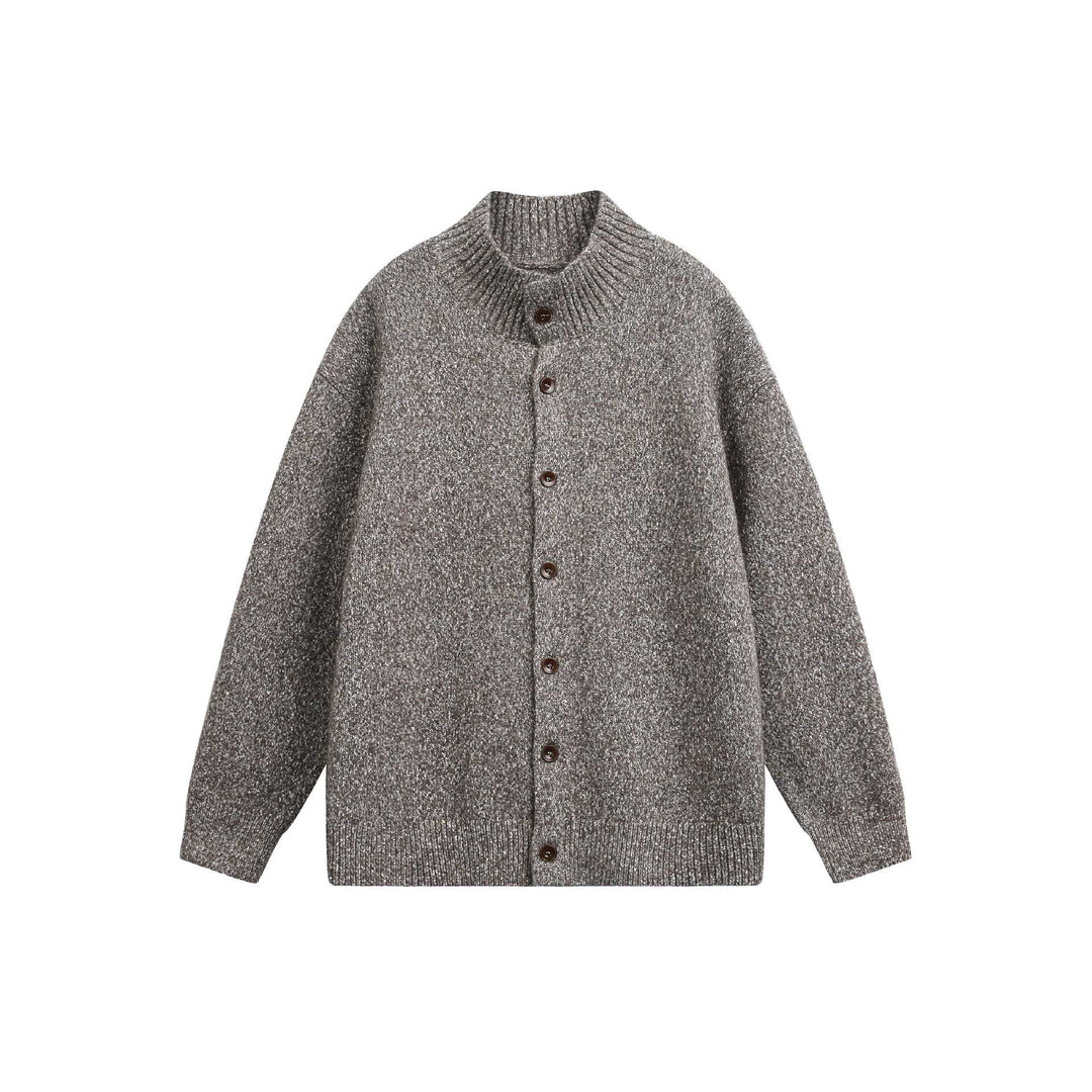 Damen Oversize-Strickjacke mit hochgezogenem Rippkragen und Holzknopfverschluss Shop Nory