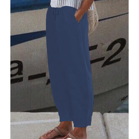 Damen Ankle Harem Hose mit Kordelzug, Seitentaschen und elastischem Knöchelbund Shop Nory