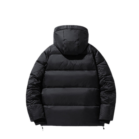 Herren gesteppte Thermo-Daunenjacke mit Kapuze, winddichter Shell und verstellbarem Saum Shop Nory