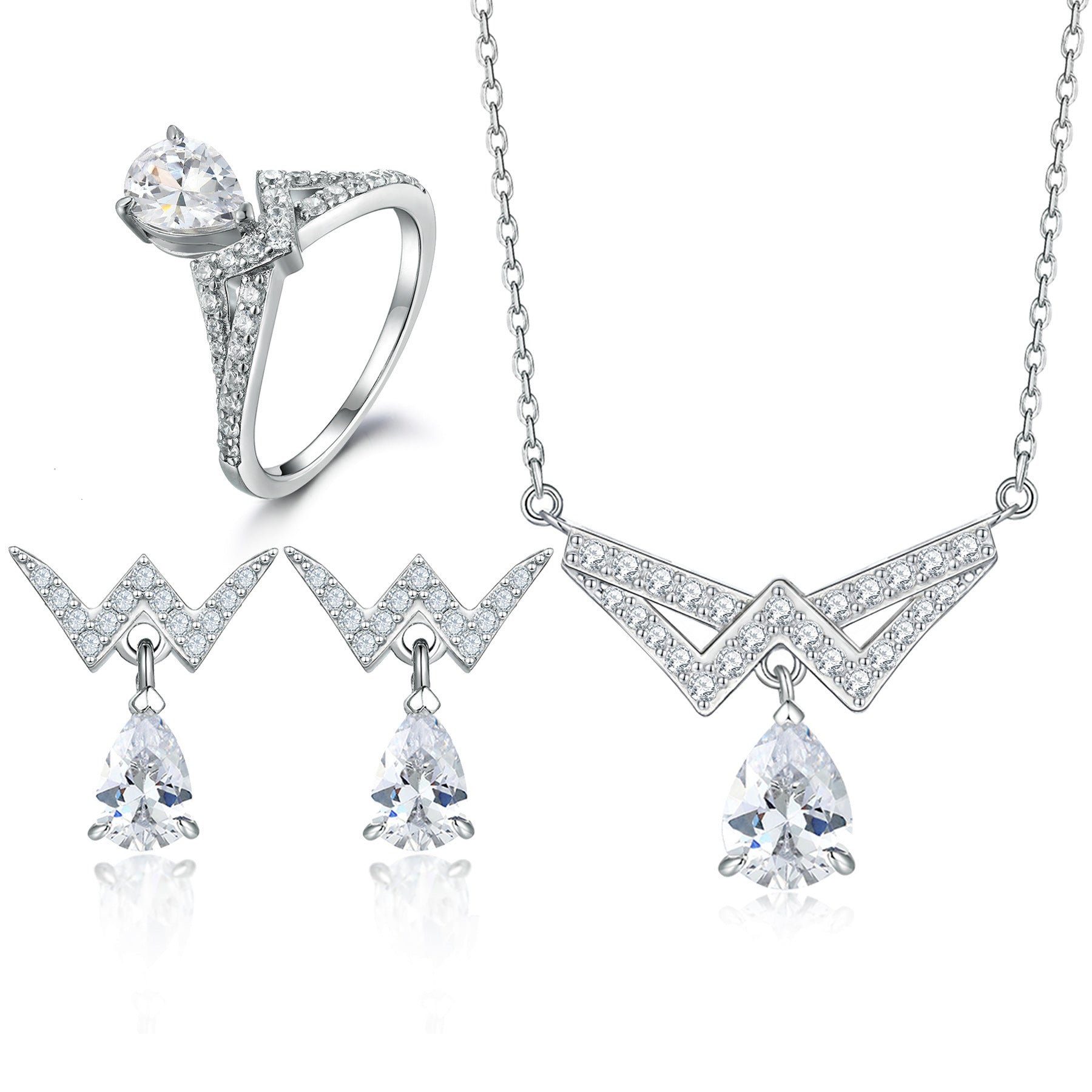 Damen Schmuckanhänger mit quadratischem gelben Zirkon und funkelnden Kristallakzenten Shop Nory